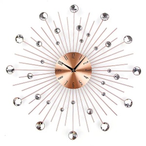 Ceas de perete Stringfellow, plastic/metal, cupru/transparent, 50 cm