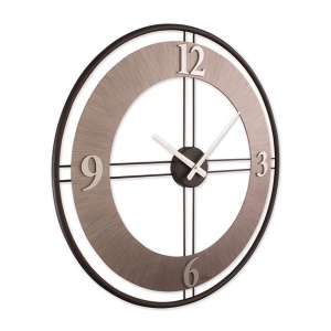 Ceas decorativ de perete Re-Bloom, MDF/metal, argintiu, 62 x 62 cm - Img 2