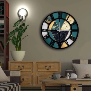 Ceas decorativ de perete Re-Bloom, MDF, multicolor, 50 cm - Img 2