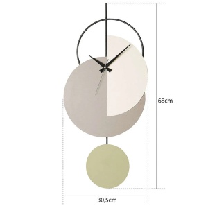 Ceas decorativ de perete Re-Bloom, metal, multicolor, 31 x 68 cm - Img 2