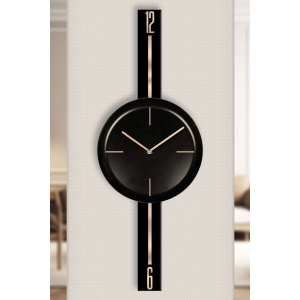 Ceas decorativ de perete Re-Bloom, metal, negru/auriu, 30 x 80 cm - Img 2