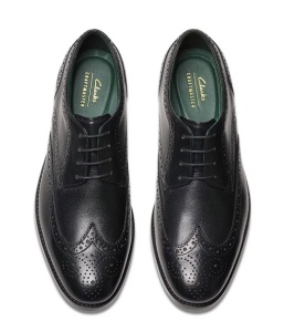 Clarks, Pantofi derby din piele Craft James, Negru, 43, Resigilat, Grad B - Img 4