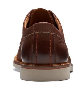 Clarks, Pantofi derby din piele cu varf rotund Atticus, Maro, 44, Resigilat, Grad A - Img 4