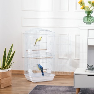 Colivie pentru pasari Re-Bloom, metal/plastic, alb, 46,5 x 35,5 x 92 cm, Resigilat, Grad A - Img 2