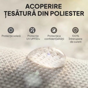 Copertina retractabila cu manivela, carcasa aluminiu, anti-UV, 250x160cm, Alb Crem/Gri inchis - Verificat A · Re-Bloom - Img 5