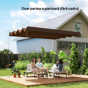 Copertina retractabila pentru pergola Re-Bloom, poliester, 286x245 cm, protectie UV30+, cafea - Verificat A · Re-Bloom - Img 2