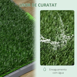 Covoras de iarba pentru caini Re-Bloom, polipropilena/polietilena, verde/negru, 67 x 41 x 3.5 cm, Resigilat, Grad A - Img 5