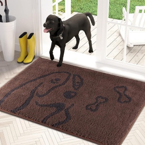 Covoras de intrare Purrugs, microfibra/TPR, maro, 50 x 80 cm - Img 2