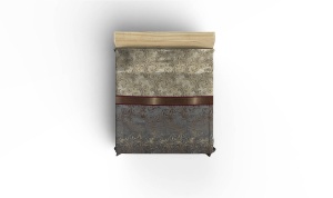 Cuvertura de pat, bumbac 100%, 140x200 cm, 260g/m², lavabil 30°C, gri/bej - Verificat A · Re-Bloom - Img 2