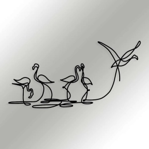 Decor de perete model Flamingo din metal 115x58.5 cm, design modern, negru - Verificat A · Re-Bloom - Img 2