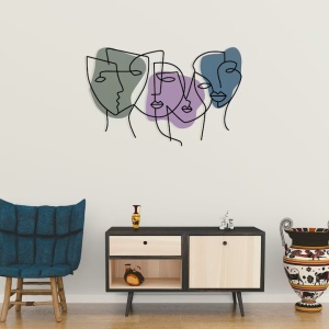 Decor de perete Re-Bloom, metal/lemn, multicolor, 70 x 50 cm - Img 2