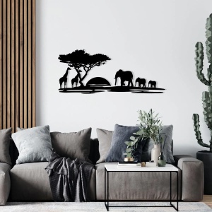 Decor de perete Re-Bloom, metal, negru, 68 x 28 cm - Img 4