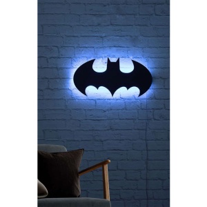 Decor de perete Re-Bloom, model batman, LED, MDF, negru/albastru, 50 x 25 cm - Img 5