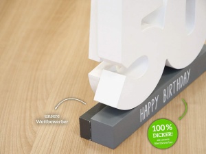Decoratiune/ carte de oaspeti pentru aniversare/nunta 90 ani Huckleberry Home®, lemn, alb, 30 x 4 x 22,5 cm - Img 4