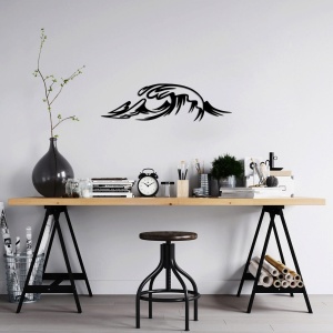 Decoratiune perete Wave, metal, 70x20 cm, negru - Verificat A · Re-Bloom