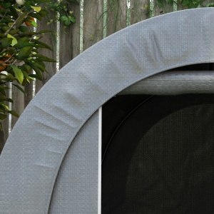 Depozit gradina biciclete, cort metalic cu acoperis PE, metal galvanizat, 239x159x190cm, Gri deschis - Verificat A · Re-Bloom - Img 4