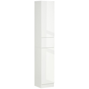 Dulap inalt pentru baie Re-Bloom, cu rafturi reglabile, PAL/MDF, alb, 30 x 28 x 170 cm, Resigilat, Grad A