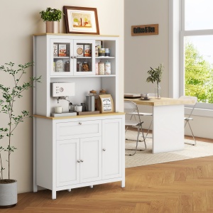 Dulap pentru bucatarie, MDF, alb/natur, 100 x 40 x 180 cm, Resigilat, Grad A - Img 4