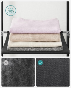 Dulap Songmics, otel/plastic/textil, negru, 130 x 45 x 167 cm, Resigilat, Grad A - Img 4