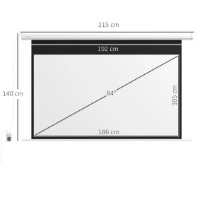 Ecran proiectie 4K HD Re-Bloom, plastic/metal, alb, 215 x 8 x 140 cm, Resigilat, Grad A - Img 3