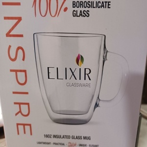 Elixir Glassware cana termorezistenta, sticla borosilicata, perete dublu, 470 ml, cu maner, transparenta - Verificat A · Re-Bloom - Img 6