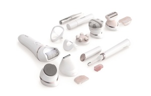 Epilator umed si uscat Philips Seria 9000 BRE740/90, 12 accesorii, 32 pensete, utilizare fara fir, 2 setari de viteza, opti-light, discuri ceramice, Argintiu, Resigilat, Grad A - Img 3