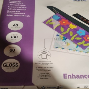 Folie laminare Fellowes A3, 80 microni, 100 buc/top, Resigilat, Grad B - Img 2