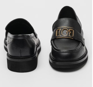 GUESS, Pantofi loafer din piele cu logo, Negru, 40, Resigilat, Grad A - Img 3