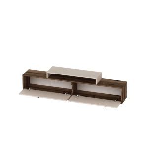 Hanah Home comoda TV living 180x50.2x29.6 cm, PAL 18mm, spatiu depozitare, fixabil perete, nuc deschis/bej - Verificat A · Re-Bloom - Img 2
