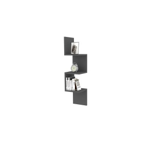 Hanah Home etajera de perete, PAL melaminat 18mm, 105.4x25x25 cm, raft 25cm, design scandinav, antracit - Verificat A · Re-Bloom - Img 5