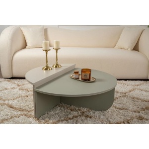 Hanah Home masa cafea living 90x60x30 cm, PAL 18mm, gri si verde - Verificat A · Re-Bloom - Img 2