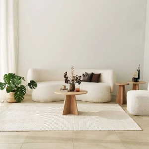 Hanah Home masa cafea rotunda 60x60x40 cm, PAL 18mm, design minimalist, stejar safir - Verificat A · Re-Bloom - Img 4