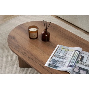 Hanah Home masuta de cafea, PAL melaminat, 119x60x40cm, Nuc - Verificat A · Re-Bloom - Img 3
