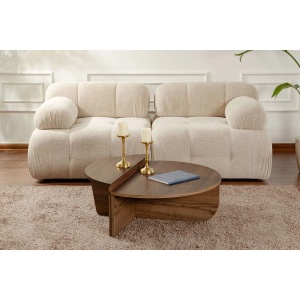 Hanah Home masuta de cafea, PAL melaminat, nuc, 90x60x30cm, Nuc - Verificat A · Re-Bloom - Img 5