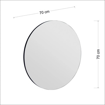Hanah Home oglinda rotunda de perete Ø70 cm, rama MDF 100%, acoperire ecologica Flotal-E, neagra - Verificat A · Re-Bloom - Img 4