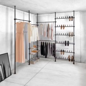 Hercules Basic stand telescopic haine 75-120x165-300 cm, otel acoperit cu pulbere, reglabil, negru - Verificat A · Re-Bloom - Img 2