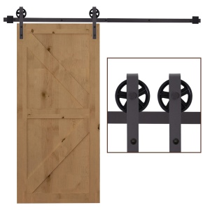 Kit usa glisanta 100kg, otel carbon, sina 183cm, role, opritoare, ghidaj podea, Cafea - Verificat A · Re-Bloom