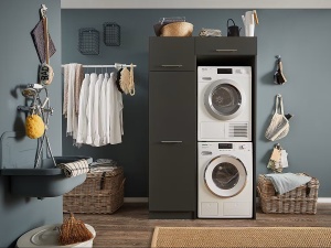 Laundreezy dulap superior baie 50x38x68 cm, 1 usa, PAL foliat antracit, compartiment 46x34x64 cm - Verificat A · Re-Bloom - Img 2
