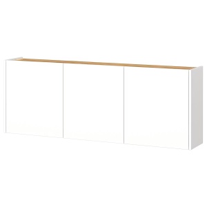 Libbiano comoda 138x52x25 cm, 3 usi, 6 rafturi, PAL alb/stejar Navarra - Verificat A · Re-Bloom