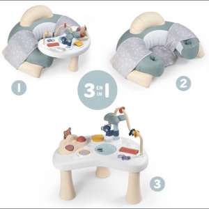 Little Smoby Cosy Seat centru de activitati gonflabil 66x70x41.8 cm, masuta detasabila, oglinzi rotite butoane, 0 luni+, multicolor - Verificat A · Re-Bloom - Img 2
