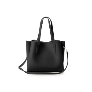Lucky Bees geanta tote dama, piele polivinilica 100%, 32x13x27 cm, 2 buzunare interioare, curea 100cm, negru - Verificat A · Re-Bloom - Img 4