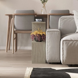 Masuta cafea living 60x60x20 cm, PAL melamina 100%, grosime 18mm, capacitate 20 kg, travertin/gri - Verificat A · Re-Bloom - Img 4