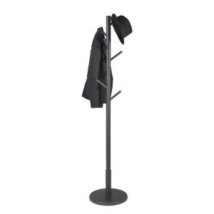 Nootas cuier 36x170x36 cm, lemn masiv lacuit, partial asamblat, negru - Verificat A · Re-Bloom - Img 3
