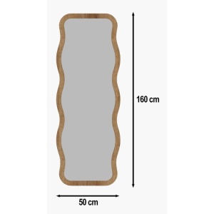 Oglinda decorativa Re-Bloom, MDF/sticla, natur, 50 x 160 x 2.2 cm - Img 3