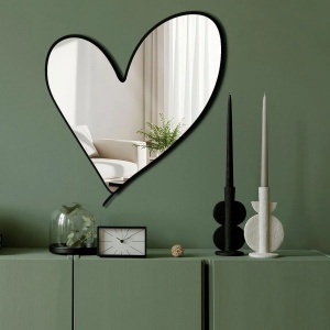 Oglinda decorativa Wallxpert, plexiglas 1mm/EVA 10mm, 43x48 cm, montare banda dubla, argintiu - Verificat A · Re-Bloom