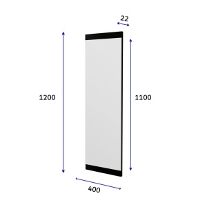 Oglinda perete verticala 40x120x2.2 cm, rama MDF 100%, acoperire ecologica Flotal-E, negru - Verificat A · Re-Bloom - Img 5