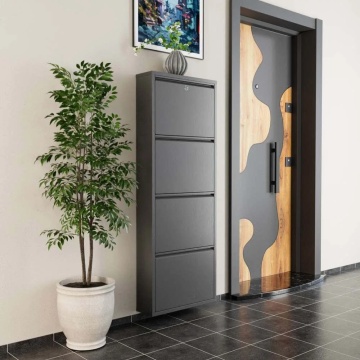 Pantofar de perete cu incuietoare 50x15x136 cm, metal 100%, antracit - Verificat A · Re-Bloom - Img 2