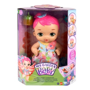 Papusa, Mattel, My Garden Baby Flamingo, Multicolor, Resigilat, Grad A