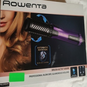 Perie rotativa cu aer cald Rowenta Brush Activ' CF9525F0, 1000W, 2 perii rotative, 2 trepte de temperatura si viteza, functie jet de aer rece, generator de ioni, invelis ceramic, rotire alternativa, lungime cablu 1.8m, negru & violet, Resigilat, Grad A - Img 2