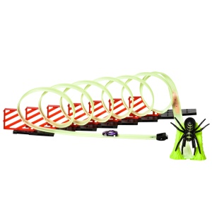 Pista pentru masini cu efecte luminoase si masina inclusa, PP/PS/ABS/TPR/HIPS, 86x67x21 cm, varsta 3-6 ani, verde/rosu - Verificat A · Re-Bloom